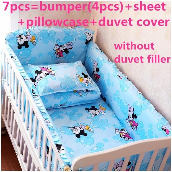 

discount 6/7pcs cartoon baby bedding set baby cot crib bedding set cartoon animal crib ,120*60/120*70cm