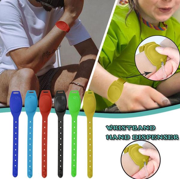 

refillable silicone sanitizer wristbands hand sanitizer bracelet dispenser wearable sanitizering dispenser travel with squeeze bottle dhl