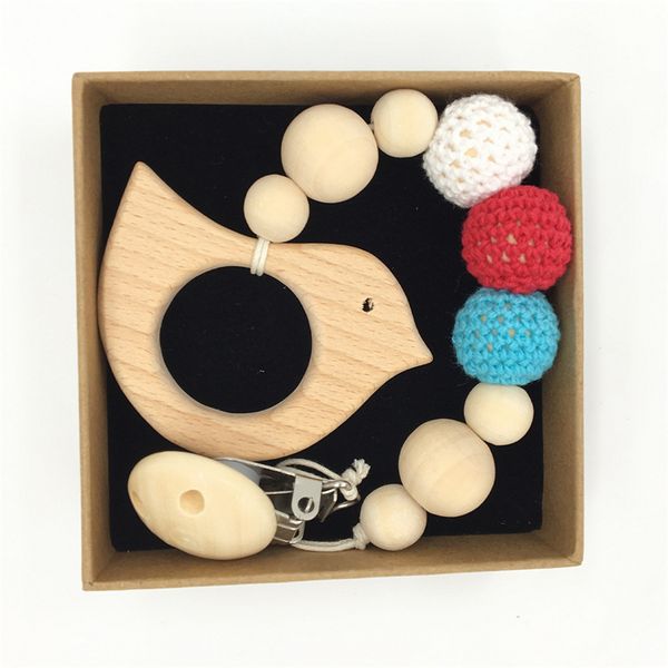 

cartoon beech baby pacifier clip anti dropping chain wooden molar toys holder clips hairball birds tortoise elephant 6 5sy d2
