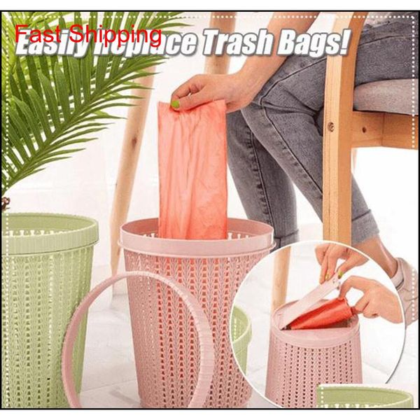 

rattan styled trash can with self-replacing garbage bag storage kitchen waste rubbish garbage bin trash can for qylqyc bdenet