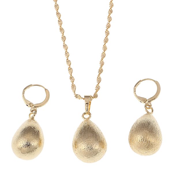 

new africa gold eggs shape earrings pendant jewelry sets necklace for women, Silver