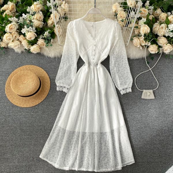 

2021 new sweet singer bow elegant girl neck puff the line dressed fashion streetwear dress g5op, Black;gray