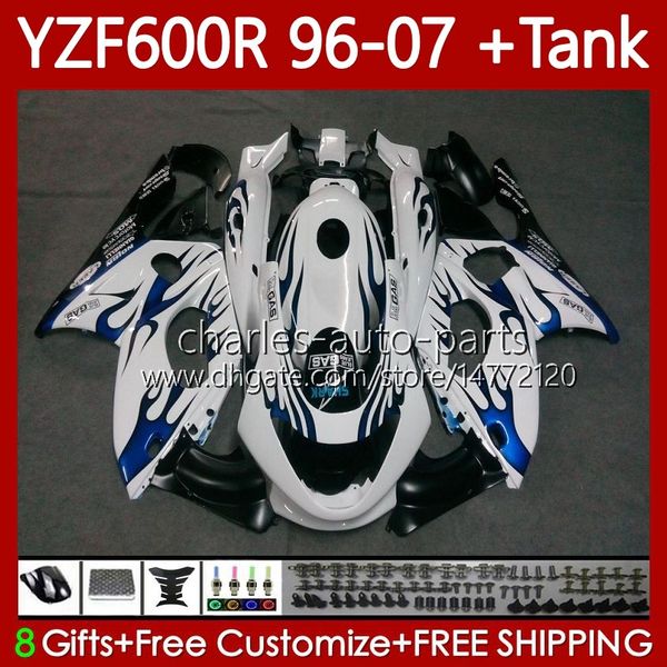 Azul Flames Bodywork + Tanque para Yamaha Thundercat YZF600R YZF 600R 600 R 1996 1997 1998 1999 2000 2000 CORPO 86NO.150 YZF-600R 96 02 03 04 05 06 07 YZF600-R 96-2007 Feeding
