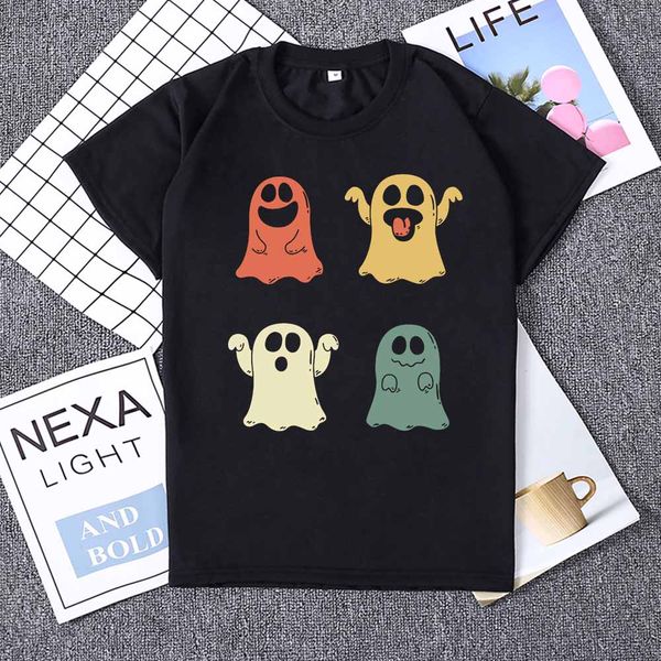 

graphic tees women halloween cute t shirt funny summer short sleeve tshirt for women clothes drop shipping, White