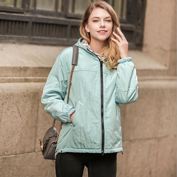 

new women plus size lightweight jackets with hat short cotton outerwear female autumn winter coats long sleeve streetwear, Black;brown