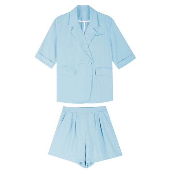 

2021 new summer new korean was thin suit jacket shorts two-piece female 3 piece set x3h5, Gray