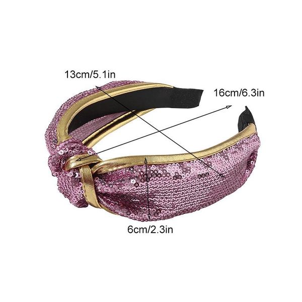 

women gold edged sequins knotted wide headband hair hoop stretch hairbands for party head hoop turban headwrap hair accessories q sqcvnz