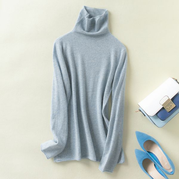 

2021 quality 12 high collar long pullovers 100% cashmere wool knit women's jumpers soft and sweater 5p89, White;black