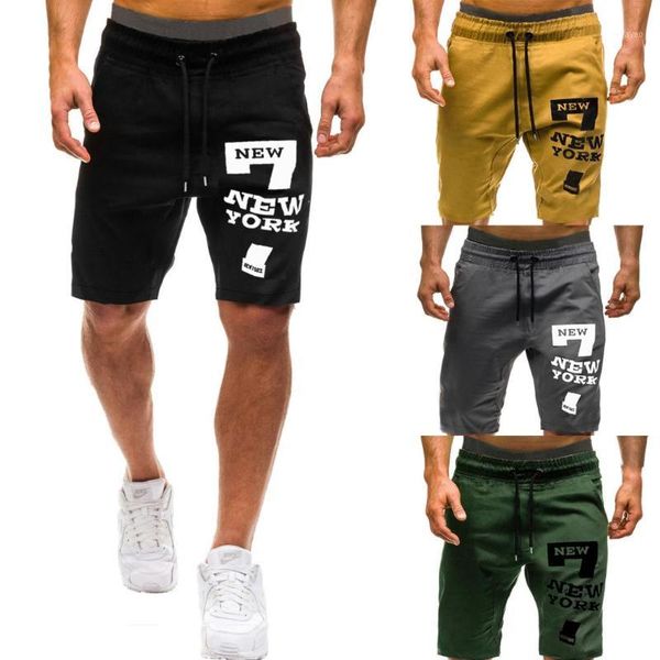 

2019 summer men's shorts fashion casual letter print men's lace sports fitness shorts1, White;black