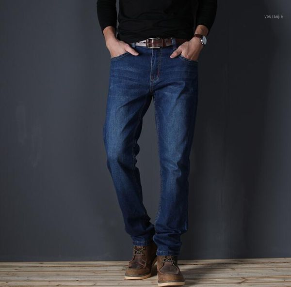 

2020 autumn thin stretch jeans for men causal long pants for male 2pcs a lot1, Blue