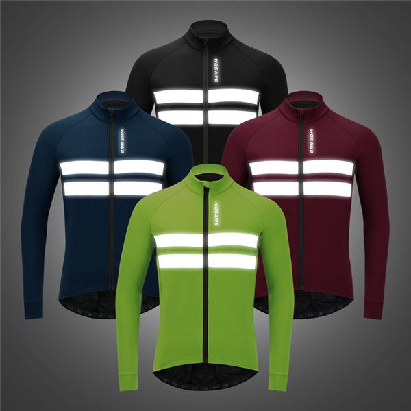 

cycling jacket bike coat long sleeve jersey winter winter clothing cycling wear reflective long sleeves and breathable bike jackets, Black;white