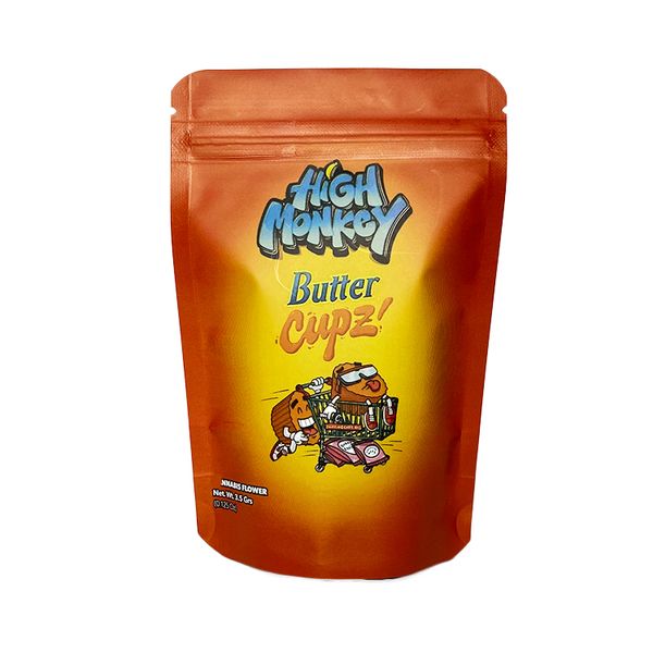 

cali pack flower mylar bags 3.5g matte stand up pouch resealable zipper plastic packaging bag butter cupz