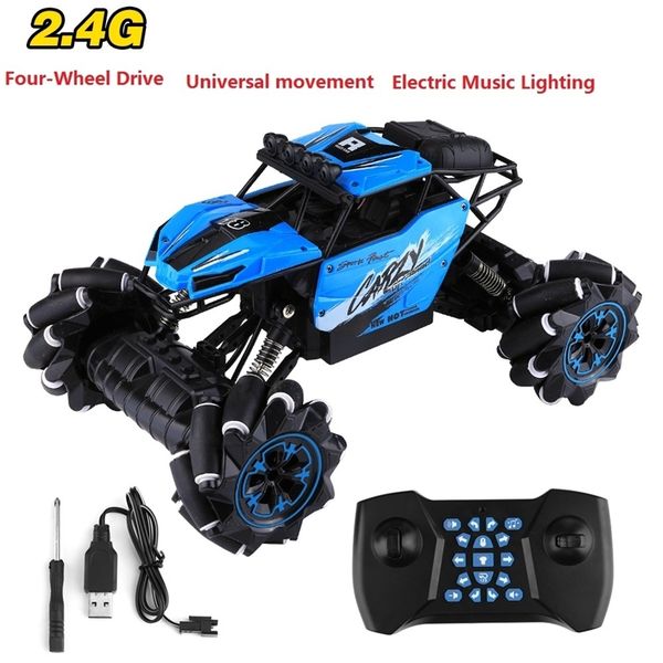 

1/16 2.4ghz 4wd new technology rc off-road music remote control stunt drift climbing car toys for children gifts y200428