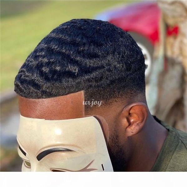 

no shedding 100% handtied natural india remy human hair curly men hair afro toupees man hair piece toupee, Black