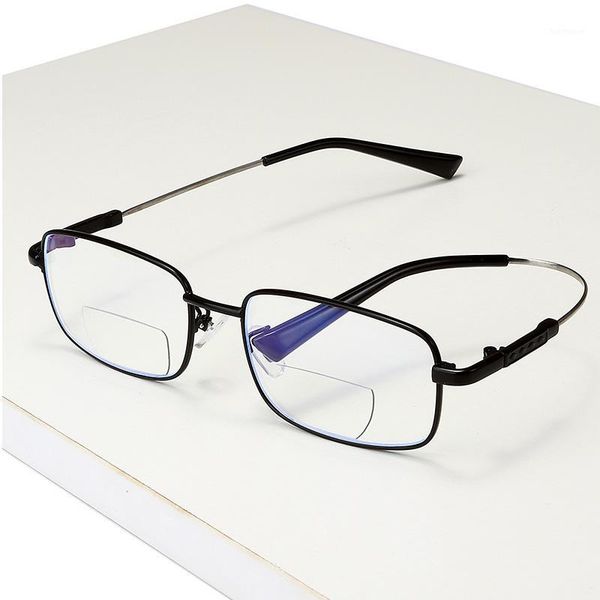 

2020 titanium alloy reading glasses for men women bifocal multifocal glasses anti blue light presbyopia men women1, White;black
