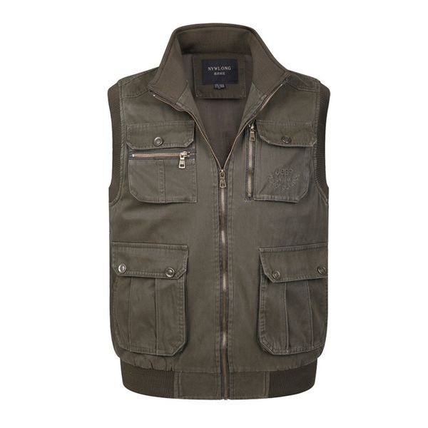 

multi pocket outerwear tool vest with many pocket spring autumn new male casual cotton pgrapher work baggy sleeveless jacket 201114, Black;white