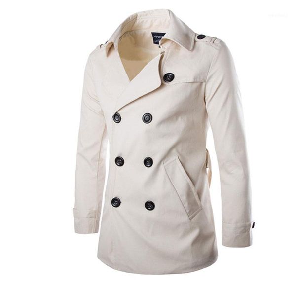 

men's trench coats 2021 fashion men solid slim coat england style long jacket overcoat double breasted with sashes party clothes -xxl1, Tan;black