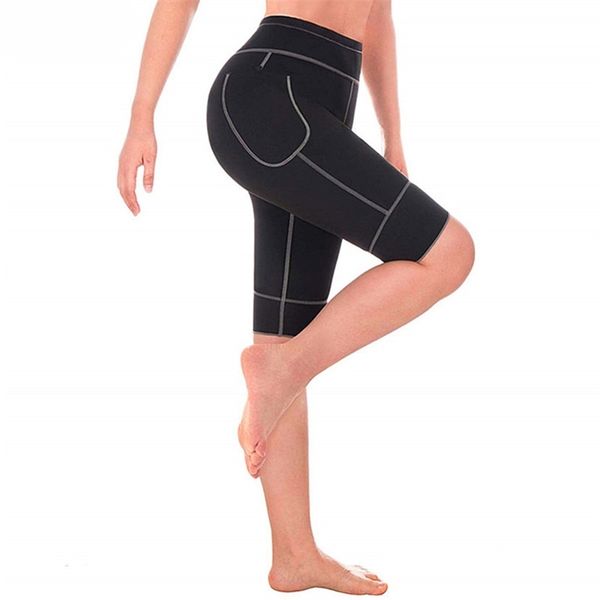 

women ell shaperpant thermo neoprene sweat sauna body shapers women's waist trainer new slimming body shaper heat pants 201222, Black;white