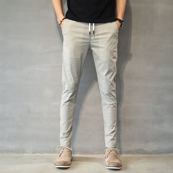 

men's nan shi ku thin slim elastic men's nan shi ku thin waist pants slim waist elastic pants kjgvu, Blue