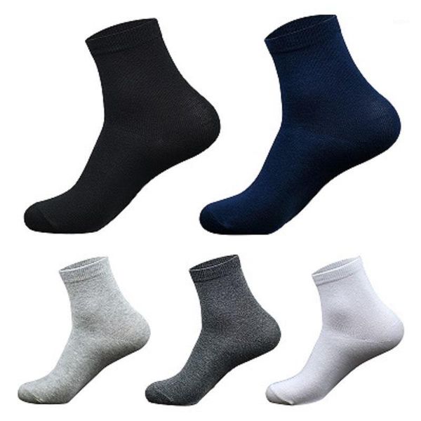 

5pair men compression socks black white gray classical businness socks for man four season breathable cotton sokken meias1