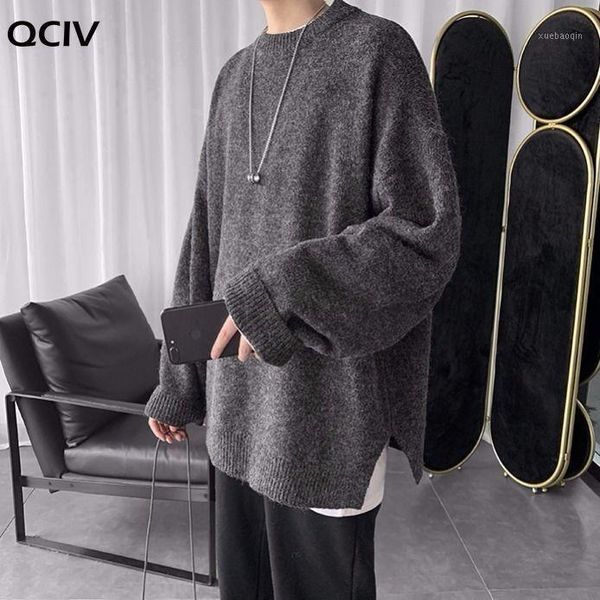 

winter korean version of joker oversize solid color crew neck sweater sweater solid color ins trend men's1, White;black