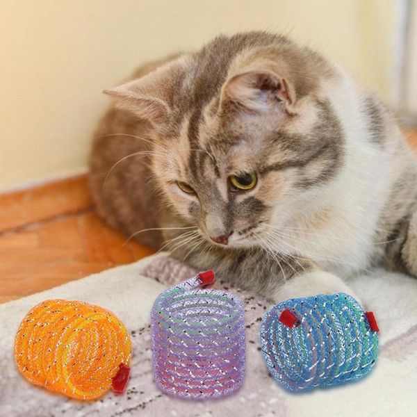 

cat toys 6pcs pet flexible spring toy kitten interactive for dog training product color random