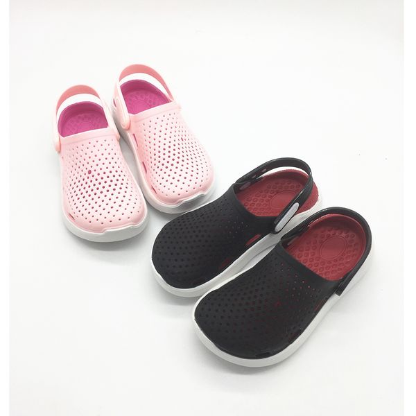 

boys girls garden clogs beach slippers jelly pvc massage footbed summer shoes for girl boy kids children lj200826, Black