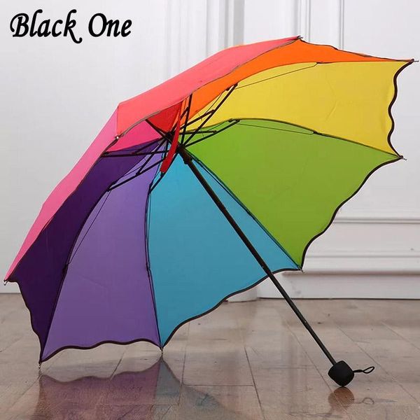 

children rainbow umbrella kids colorful parasol folding childrens small umbrellas rain parapluie guarda chuva paraguas children rainb bbyyws