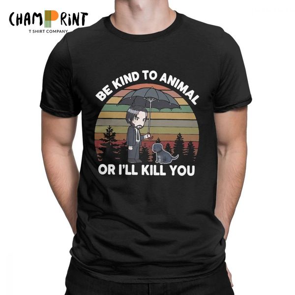 

men's t shirt john wick t shirt be kind to animals or i'll kill you novelty tee shirt graphic printed sport hooded sweatshirt hood