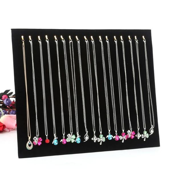 

17 hooks jewelry organizer necklace bracelet hang show rack chain jewelry display holder stand necklace display, Pink;blue