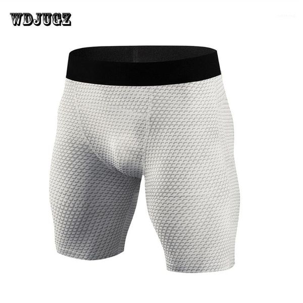 

summer mens compression shorts tight pants men bodybuilding jogger breathable shorts men's fitness gyms short pants mma 20181, White;black
