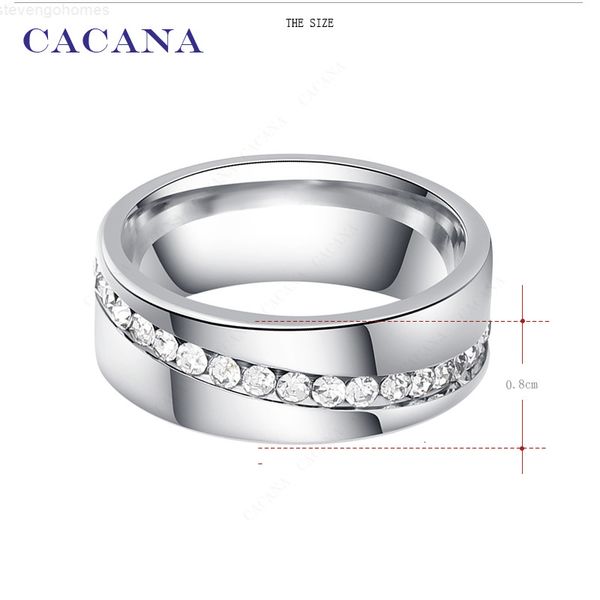 

for cacana slash stainless women steel a rings line of cz fashion jewelry wholesale no.r37, Silver