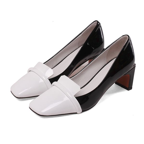 

new pumps 2021 genuine women's fashions high spring heels wedding green white shoes ur0f, Black