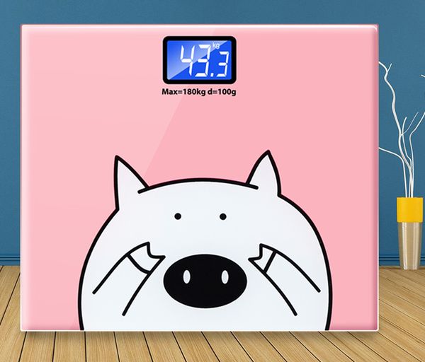 

new scale mini electronic scale girls' home health fashionable and cute tempered glass led display 180kg