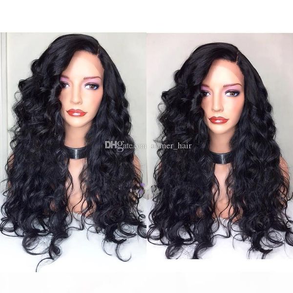 

5*4.5'' silk lace front wig&full lace wig human hair unprocessed brazilian silk base wigs black women with baby hair, Black;brown