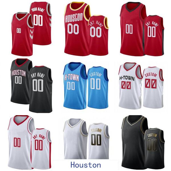

2021 women custom men youth jersey houston city team 13 harden 2 wall 17 tucker any name and number swingman city jersey, Black;red