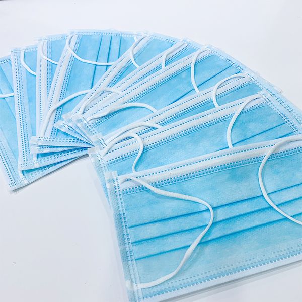 

stock disposable 3 layers non in woven anti dust mouth soft breathable face masks protective mask