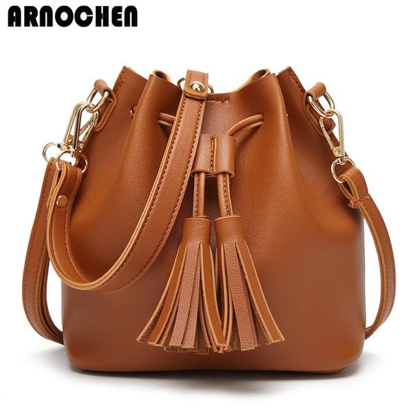 

arnochen drawstring bucket bag fashion pu leather handbags 2020 women messenger bags shoulder bag female bolsa feminina wyq505