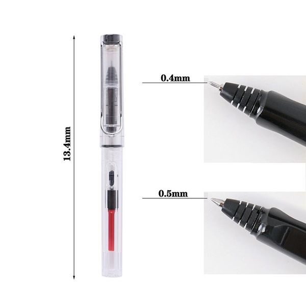 

fountain pen type transparent ballpoint pen 0.4 0.5mm creative can absorb ink roller ball pens for office school writing supply h bbyfrv, Blue;orange