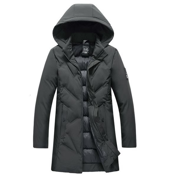 

men's hooded middle and old aged down cotton padded jacket in winter, Black