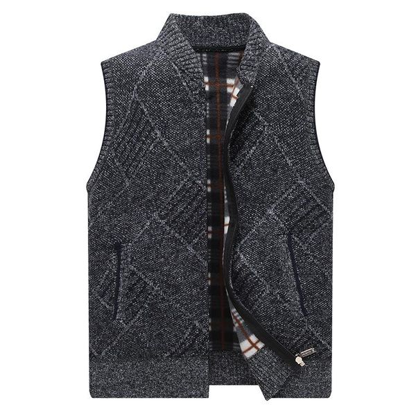 

men's vests sweater vest fashion hip-hop harajuku sleeveless casual stand collar street clothing, Black;white