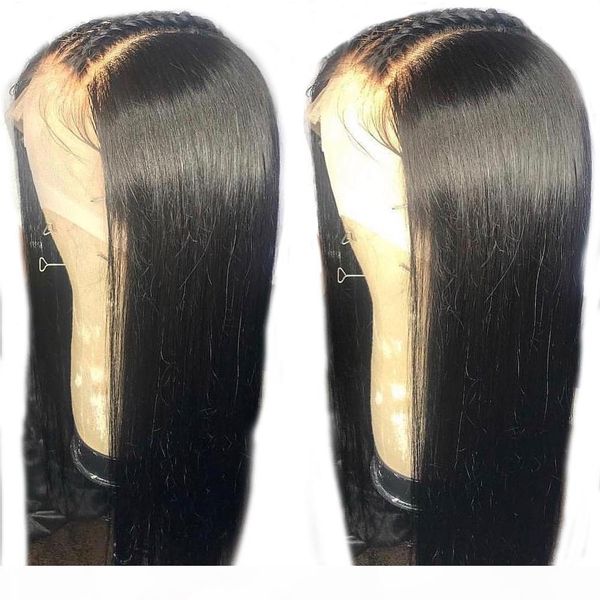 

4x4 lace closure wig straight human hair pre plucked for black women remy brazilian 4x4 closure lace front wigs with bleached knots, Black;brown