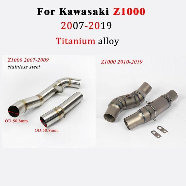 

motorcycle modified exhaust for z1000 2007-2019 2018 z 1000 2016 full system escape muffler modified middle link pipe1