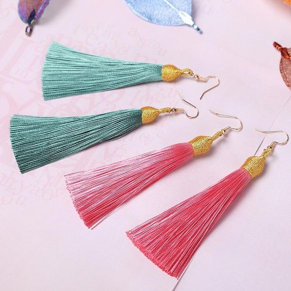 

2pair gold silk screw thread tassel earrings pendant diy jewelry craft supplies fringe bracelet necklace earring accessories h qylybq