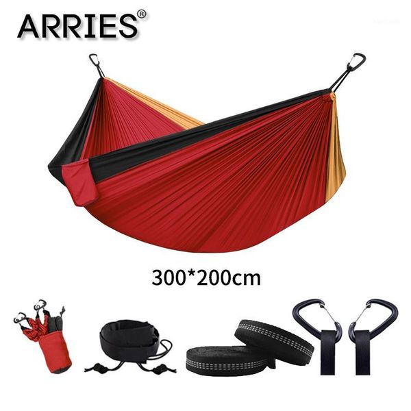 

camp furniture hiking camping 300*200cm hammock portable nylon safety parachute hamac hanging chair swing outdoor double person leisure hama