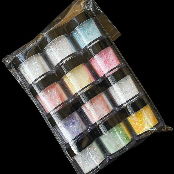 

1 bottle dip powder nail art polish holographic glitter shining chrome pigment dipping powder nail sequins decoration du jllssd, Silver;gold