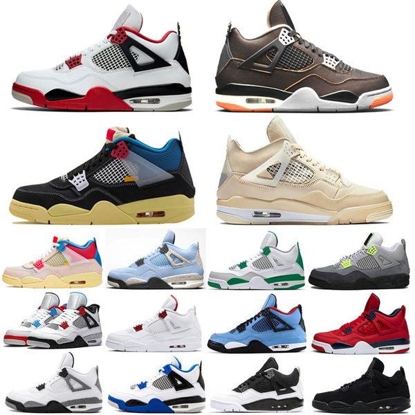 

new fire red 4 4s white sail men basketball shoes bred what the oreo neon starfish cement motosports mens trainers sport sneakers 7-13