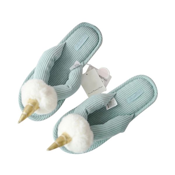 

women's shoes unicorn thong slippers cotton indoor home shoes flip flops for women non-slip soft bottom autumn winter slippers #rk9b, Black