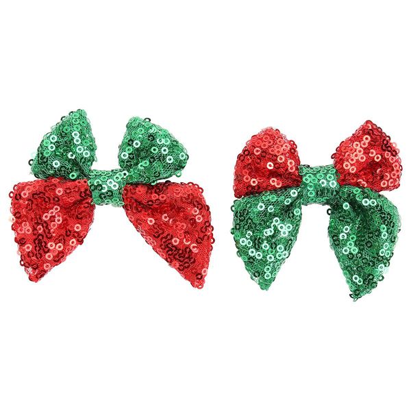 

2pcs christmas xmas diy лук дети шпильки части diy блестки bowknot handmade головной убор частей diy головной убор аксессуары для xmas bbyxp
