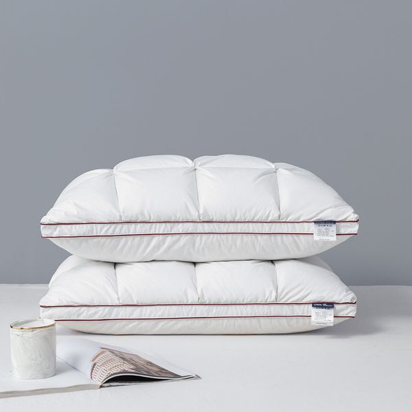 Peter Khanun 48 * 74cm Design de marca 3d pão branco pato / ganso para baixo travesseiros de pena para almofadas de cama de dormir têxtil 014 lj200821